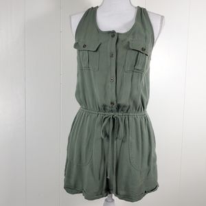 Iris tank top shorts green romper size large